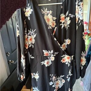 Xhilaration Black Floral Dress